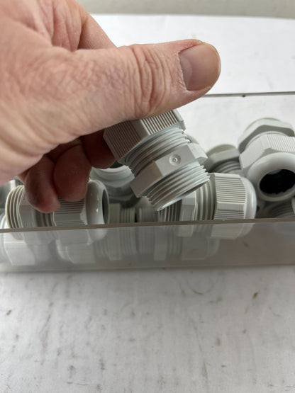 M25x1.5 Cable Gland Bundle Grey Plastic IP Rated Used Lot Spare Parts