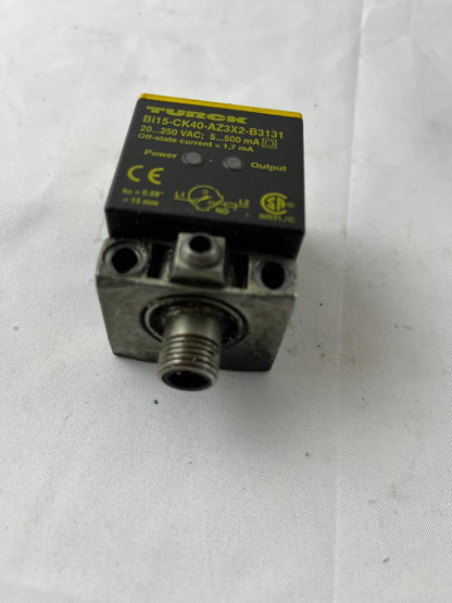 Turck Bi15-CK40-AZ3X2-B3131 Inductive Sensor 20-250VAC 15mm Used Spare Part