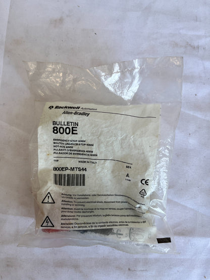 Allen-Bradley 800EP-MTS44 Bulletin 800E 40mm Emergency Stop New Spare Unit
