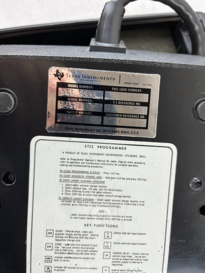 Texas Instruments 5TI-2000 PLC Programmer in Case w/ Manuals, Used Working