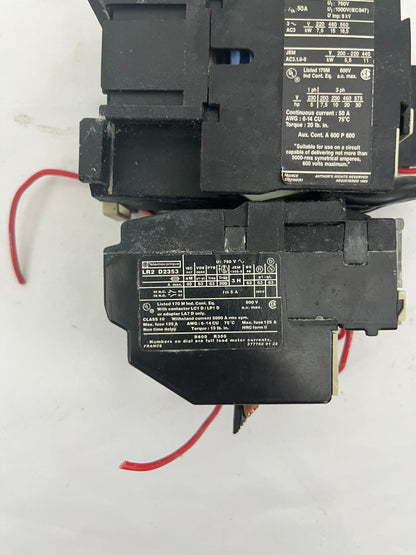 Telemecanique LC1 D32 01 50A Contactor + LR2 D2353 Overload Relay 23-32A, 230V