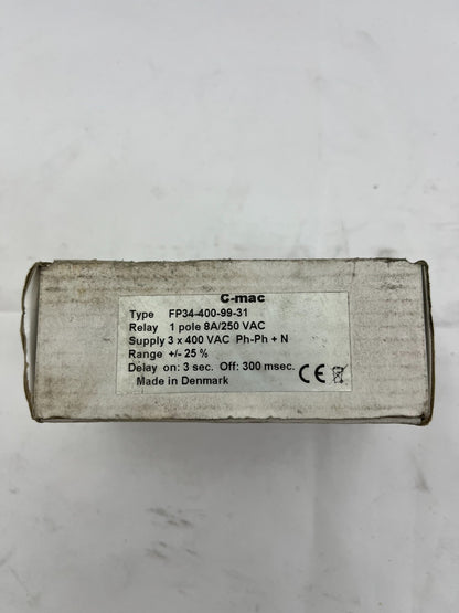 C-mac FP34-400-99-31 3-Phase Voltage & Sequence Monitoring Relay 400VAC New