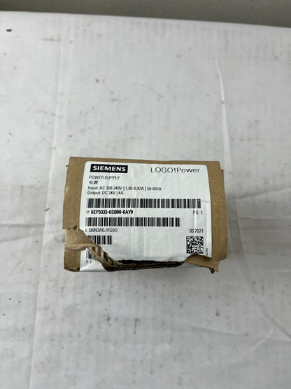 Siemens 6EP3333-6SB00-0AY0 LOGO! Power Supply 24V DC 4A New (Box Damaged)