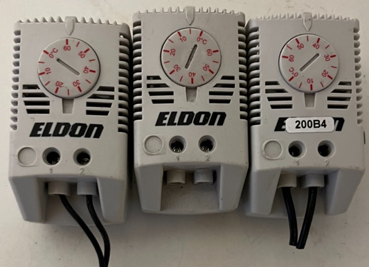 Lot 3x Eldon Enclosure Thermostat 0–60°C Cabinet Temperature Controller Used