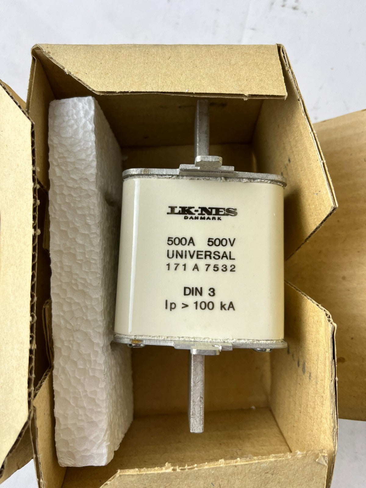 LK-NES 171A7532 DIN 3 Cartridge Fuse Link 500A 500V Industrial Fuse NEW Spare