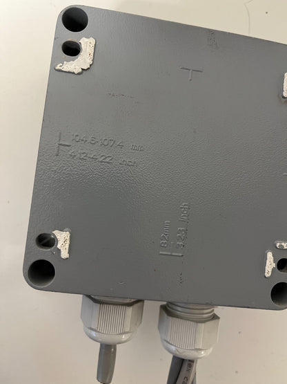 Metal Electrical Junction Box w/ DIN Rail Terminal Block – Used, Working