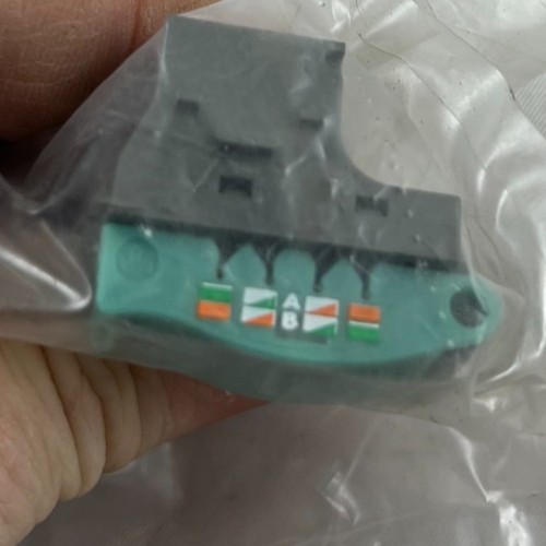 Unknown Fieldbus / Network Plug Connector A/B Color Coded Green Housing Lot Of 5