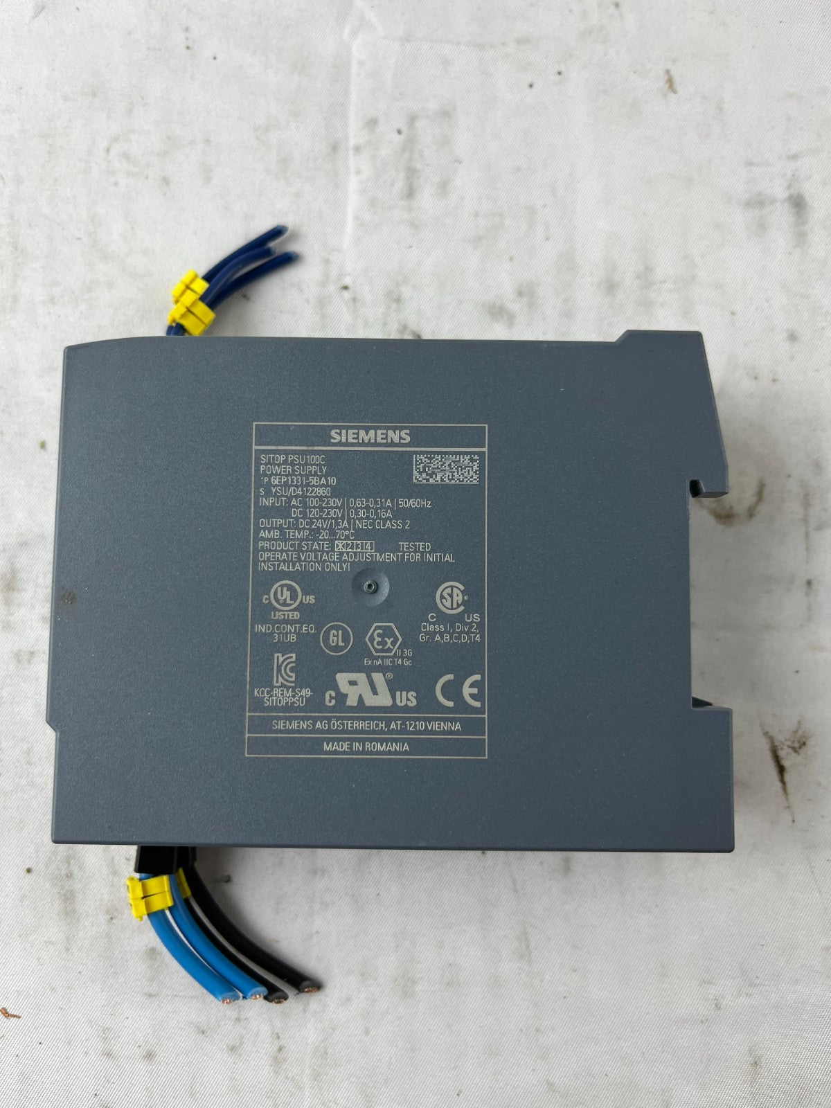 Siemens SITOP PSU100C 6EP1331-5BA10 24V DC 1.3A Power Supply 100-230V Used Spare