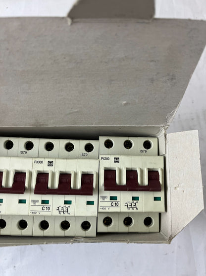 Felten & Guilleaume PX300 C10A 3‑Pole 400V 10kA Miniature Circuit Breaker Lot 3x