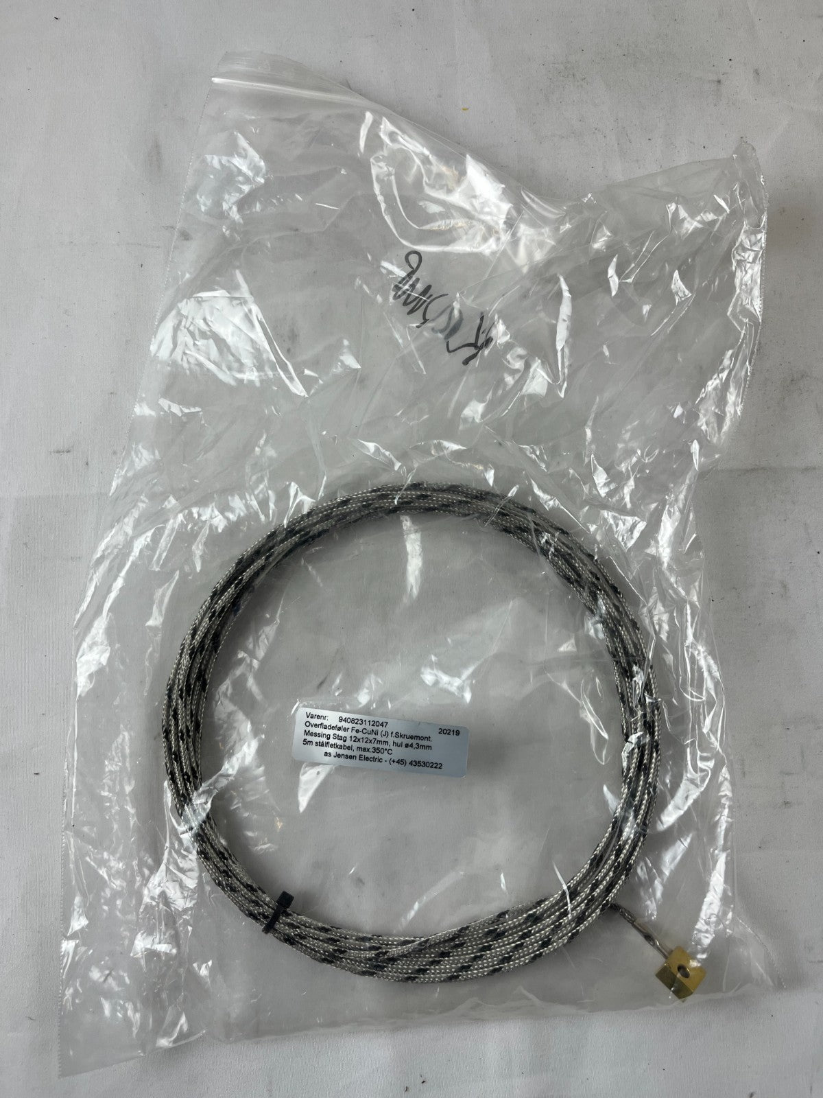 Type J Thermocouple Probe 5m Stainless Braided Cable 350°C Screw Mount New