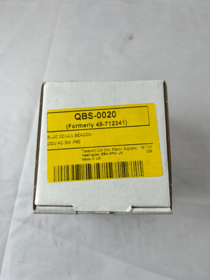 Klaxon QBS‑0020 Flashguard Blue Xenon Beacon 230V AC 3W IP65 Surface Mount New