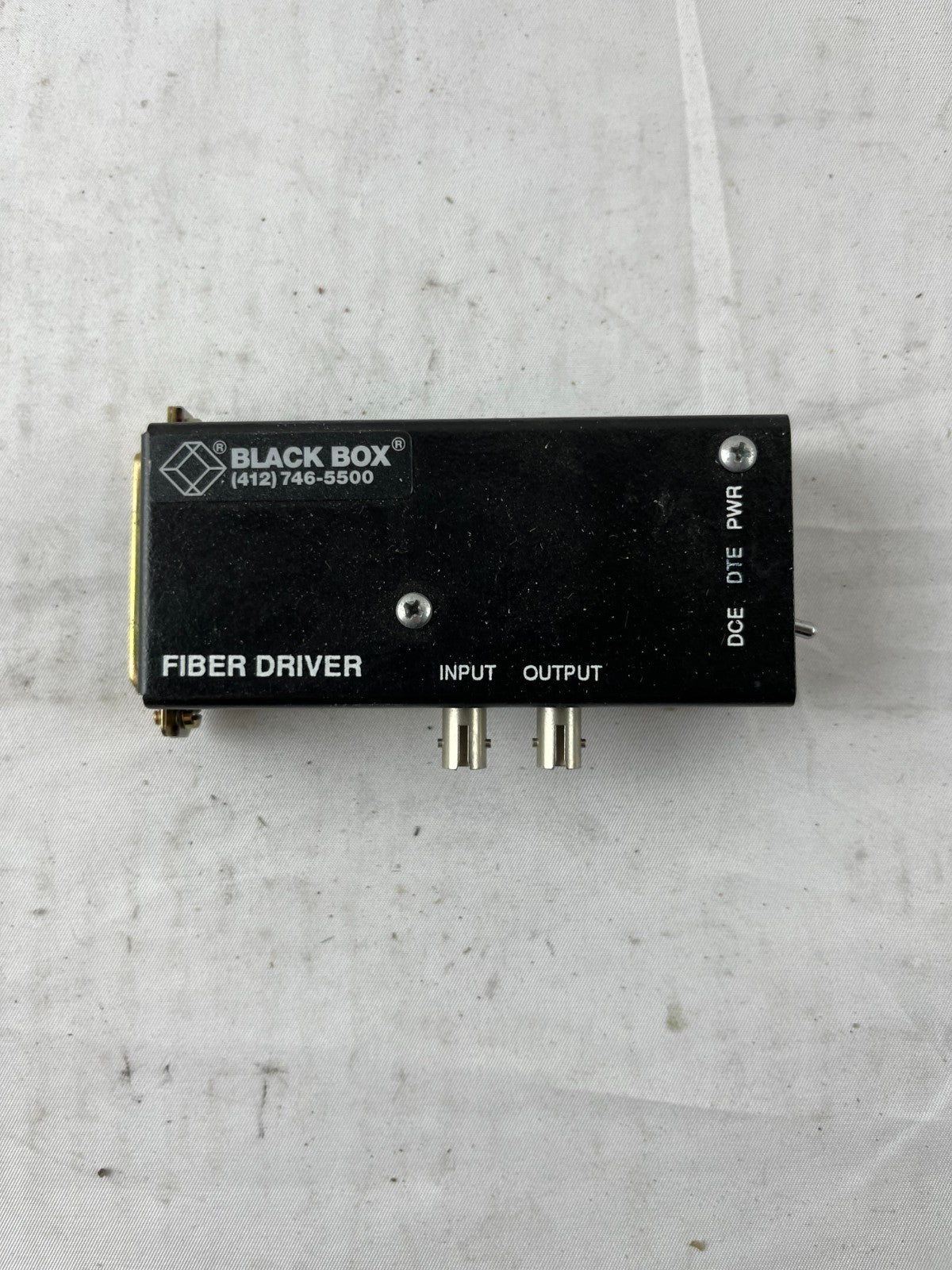 Black Box MD940A Fiber Driver RS‑232 to ST Multimode, DB25, Used Working