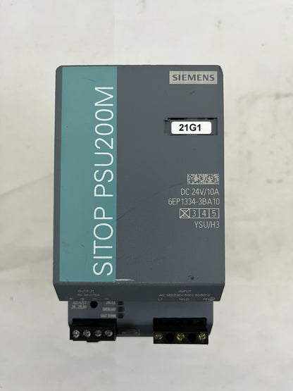 Siemens SITOP PSU200M Power Supply 6EP1334-3BA10 | 24V 10A Modular DIN Rail Used