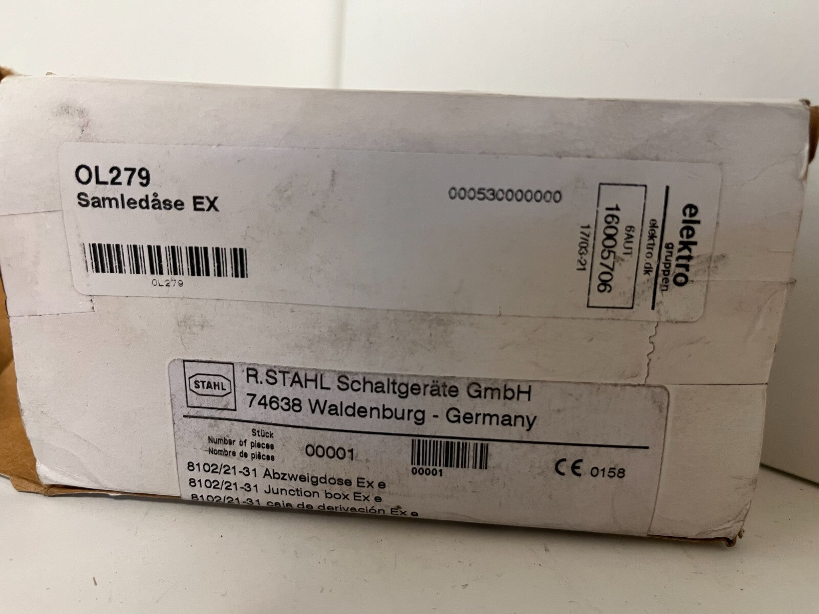 R. STAHL 8102/21-31 ATEX Junction Box Ex e, IP66, 690V - New in Box
