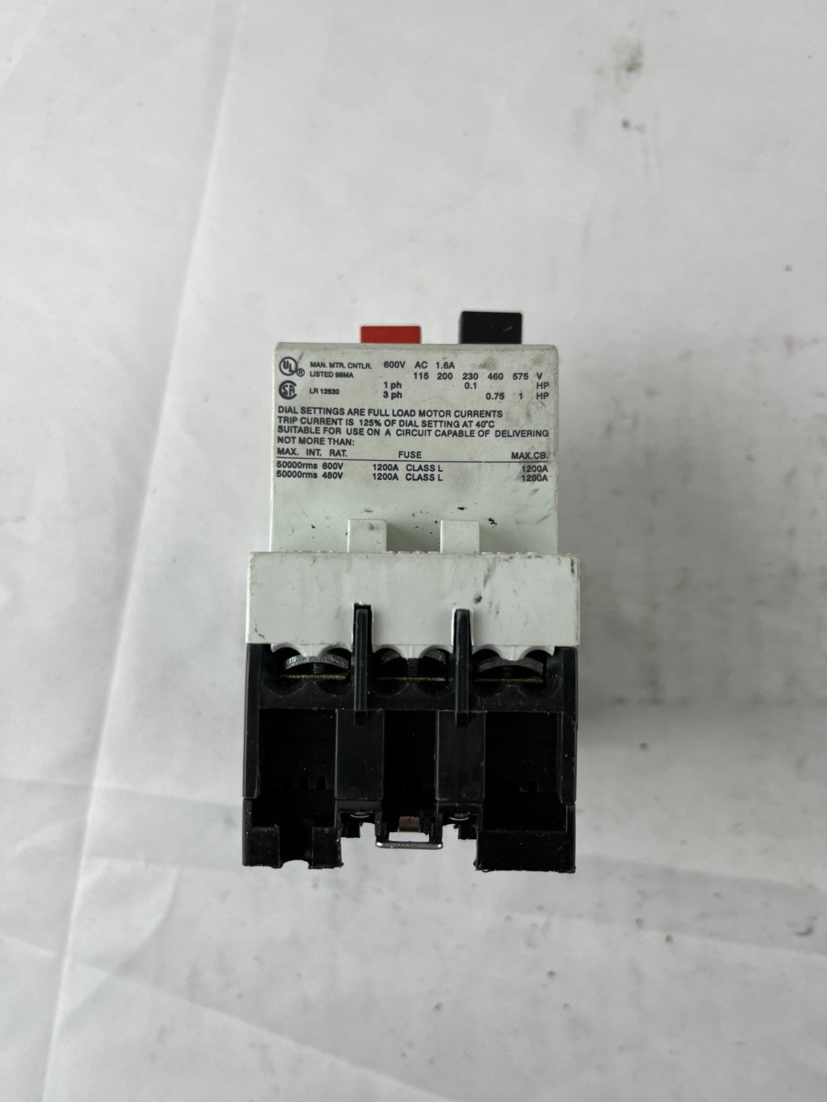 AEG Mbs 25 Manual Motor Starter 1–1.6A 3‑Pole 600V AC Used Spare Part