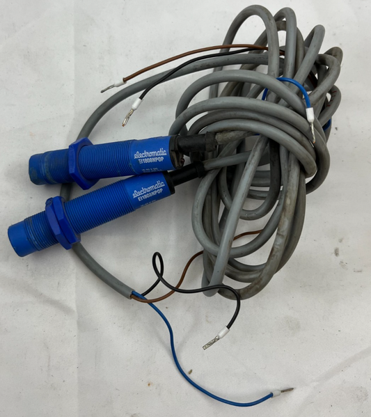2x Electromatic EI1808NPOP Inductive Proximity Sensors M18 8mm DC 10-40V NPN