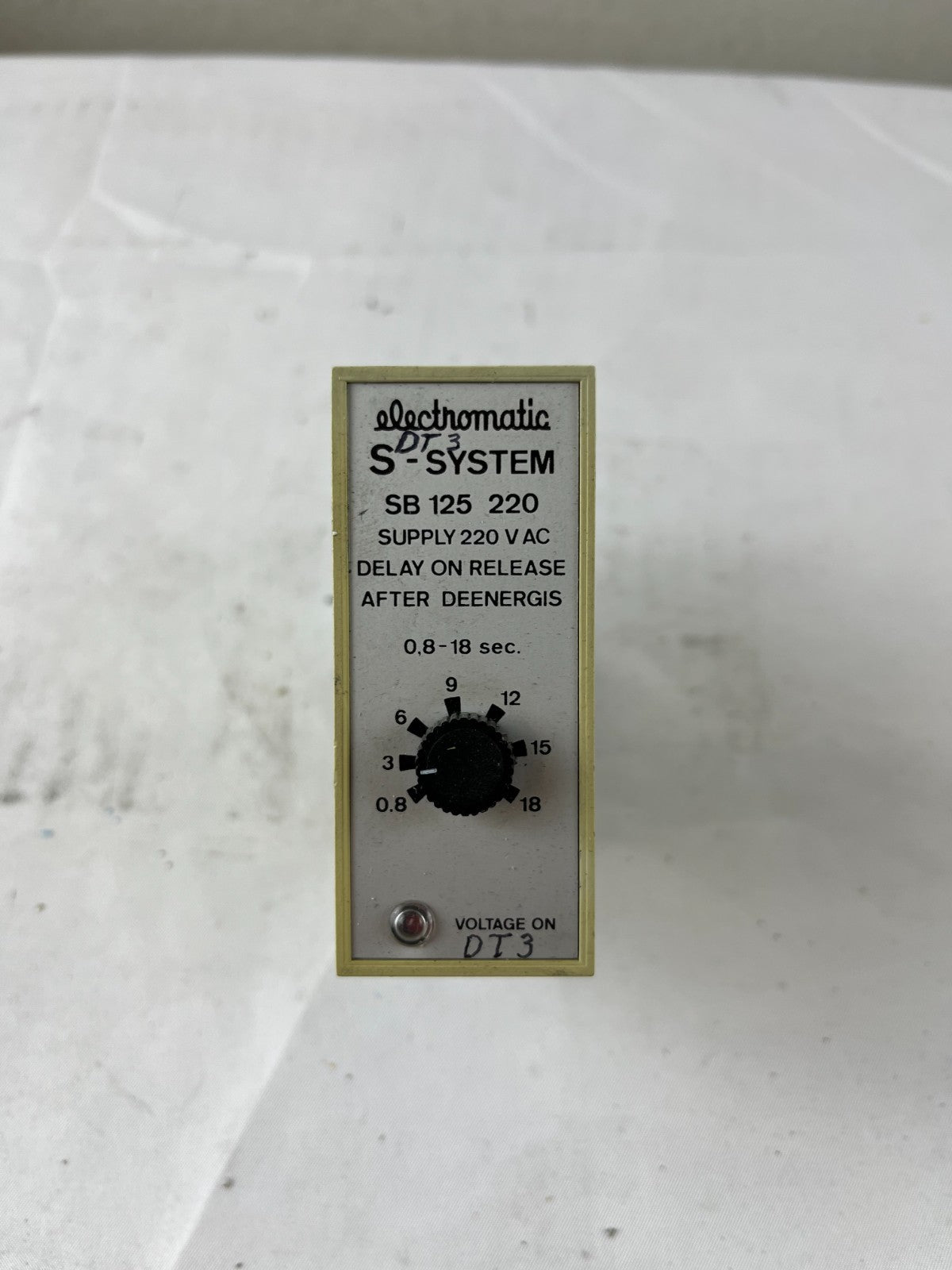 Electromatic SB 125 220 S‑System Time Delay Relay 0.8–18s 220VAC Plug‑In Used