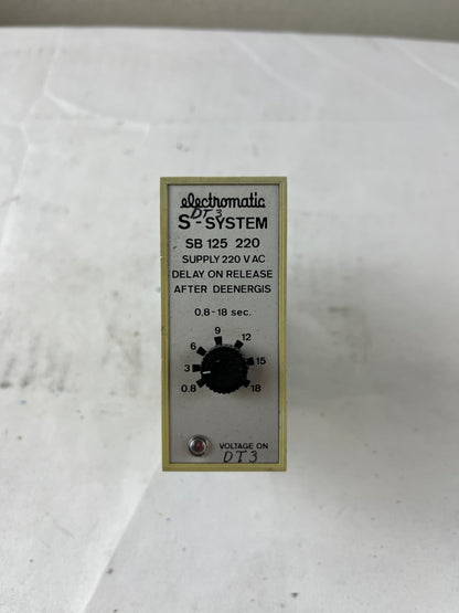 Electromatic SB 125 220 S‑System Time Delay Relay 0.8–18s 220VAC Plug‑In Used