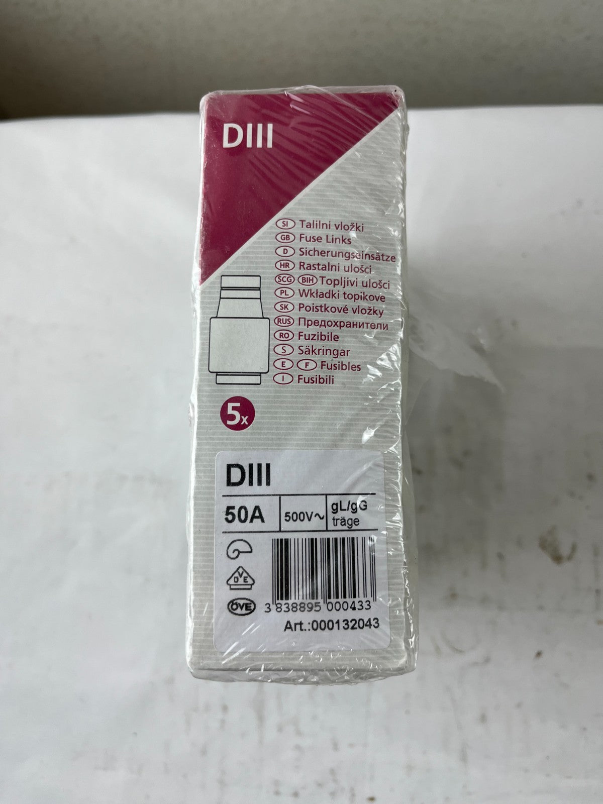 DIII 50A 500V gL/gG Diazed Fuse Links Lot Of 25 Pcs New Open Box Spares