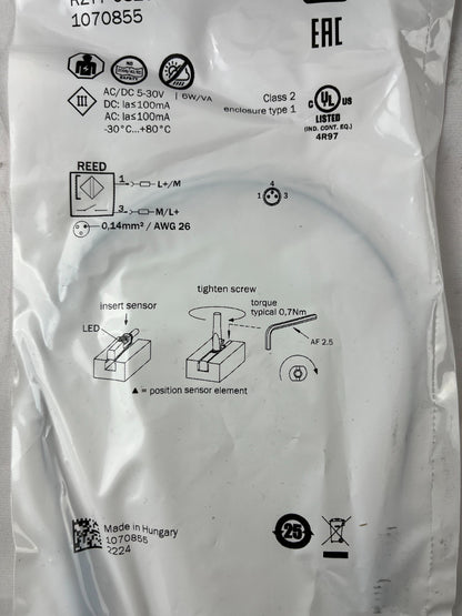 Sick RZT7-03ZUS-KP0 1070855 Reed Cylinder Sensor New Sealed M8 Pneumatic 2024