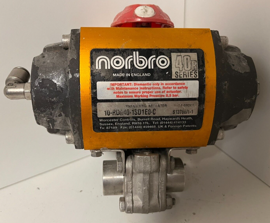 Norbro 40R Pneumatic Actuator 10-RDA40-1SD1E0-C w/ Valve - Used, Working