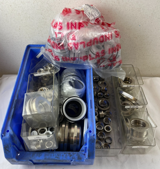 Induplas Cable Glands Adapters PG16 M40 M50 Stainless Mixed Lot Used Spares