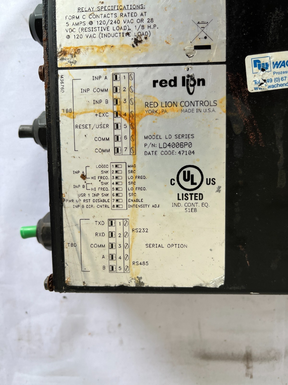 Red Lion Ld4 Series Large Led Display Counter Ld4B6P Used Working Spare Unit
