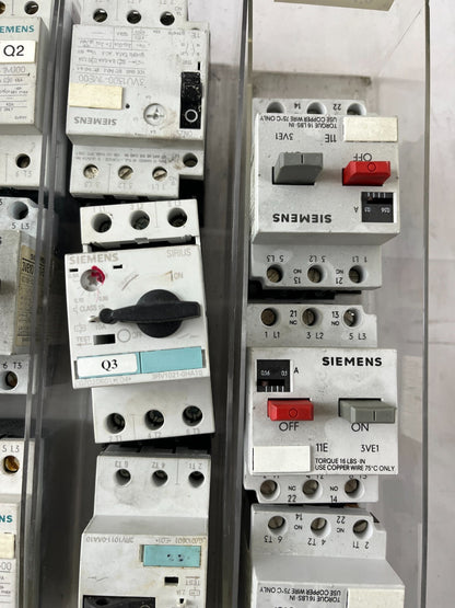 Siemens Motor Starter Lot 18pcs 3VE1 3RV 3VU MPCB Used Working Spare Units