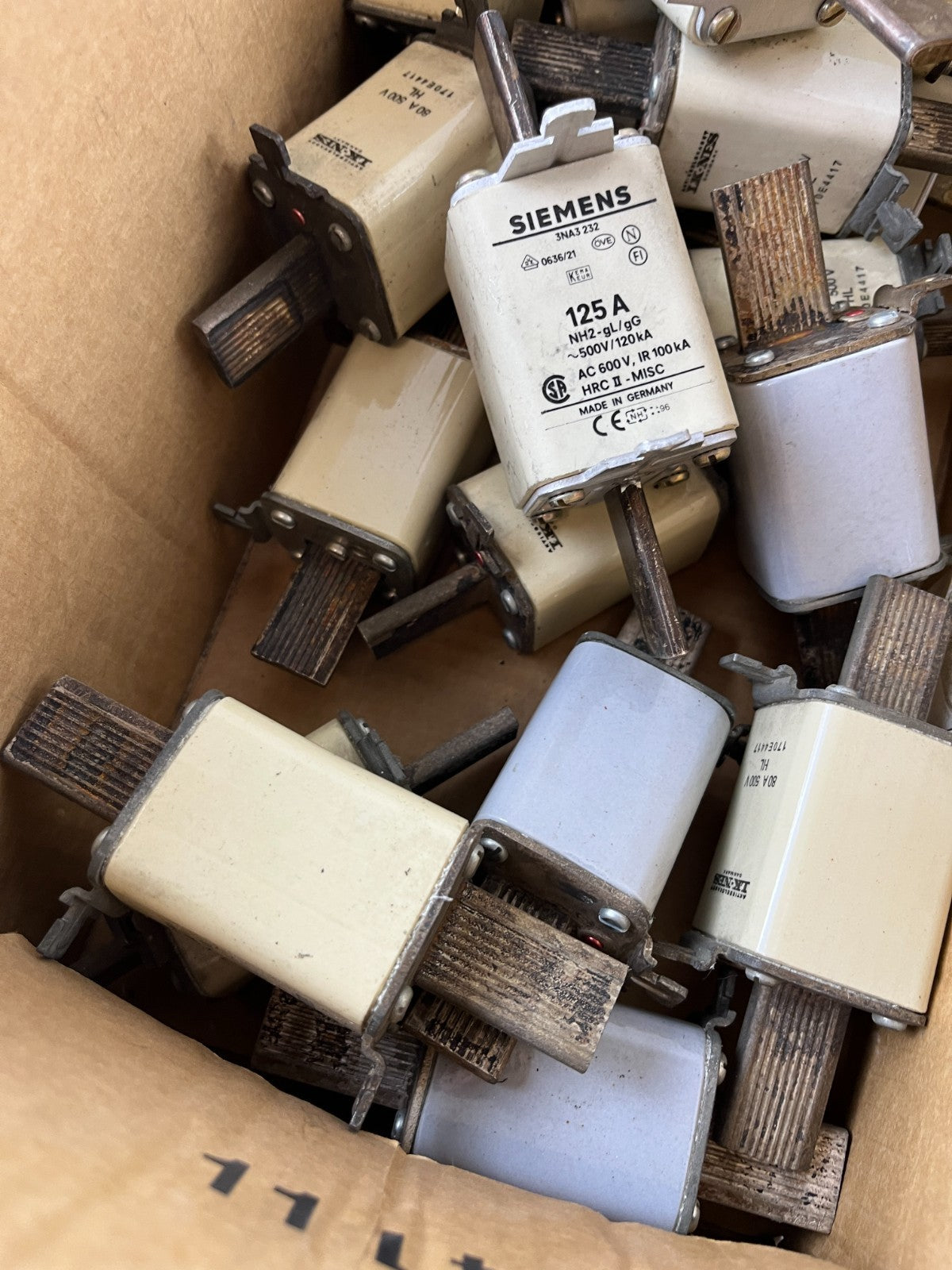 Siemens Teknis NH Fuse Link Lot 80A 125A 500V Used Huge Bundle Spare Parts