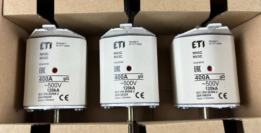 3x ETI NH3C 400A 500V gG NH3 Fuse Links Bals 93181 Box New Never Used