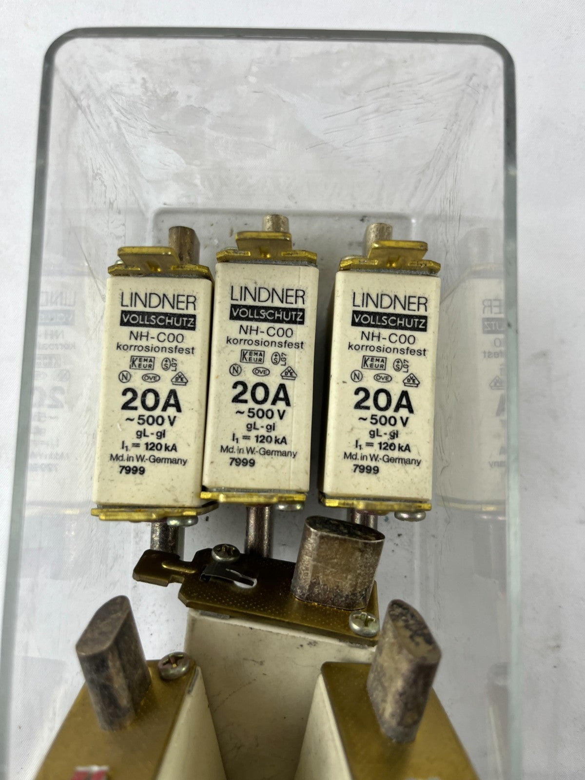 Lindner NH-C00 7999 Fuse 20A 500V gL-gI Vollschutz Corrosion Resistant Lot of 6x