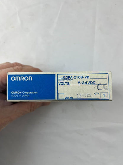 Omron G3PA‑210B‑VD Solid State Relay 10A 24–240Vac Output 5–24VDC Input New