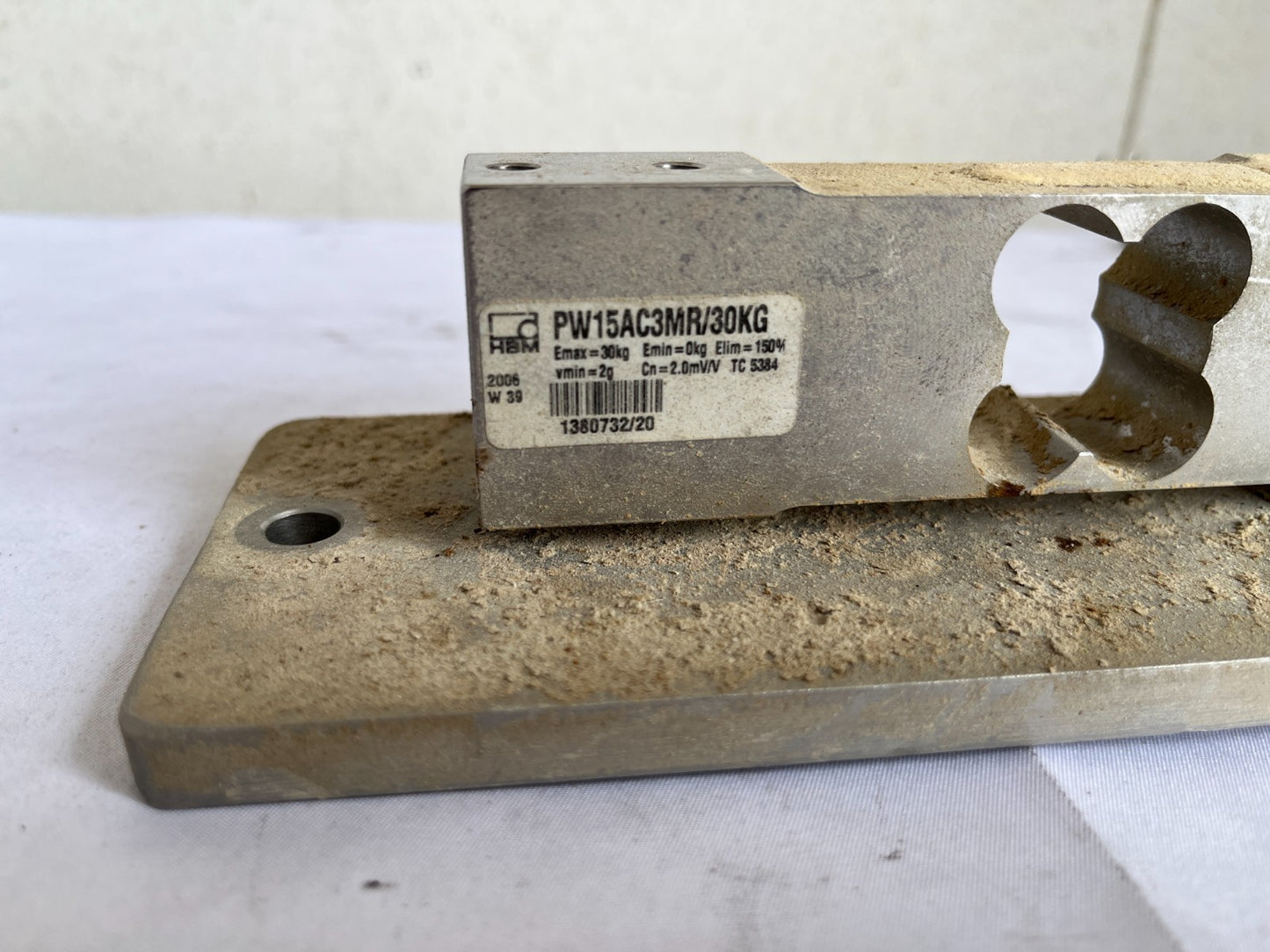 Hbm Pw15Ac3mr/30Kg Single Point Load Cell On Base 30Kg Used Working Spare Unit