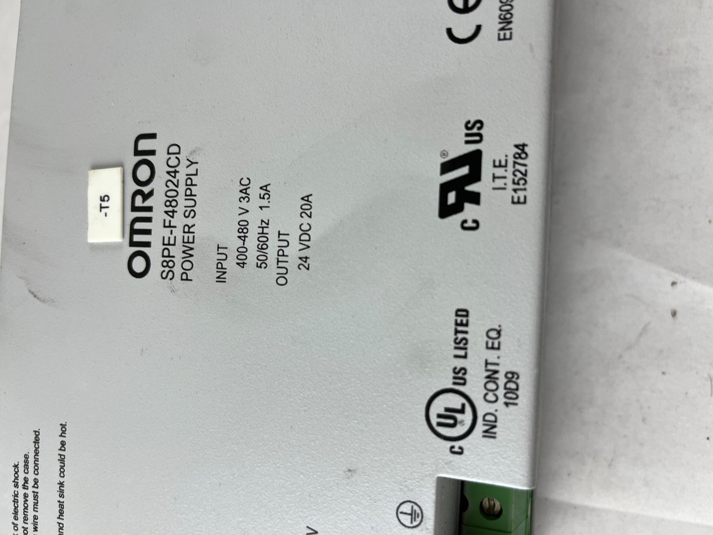 New Omron S8PE-F48024CD Power Supply 400–480V 3‑Phase 24V DC 20A 480W DIN Rail