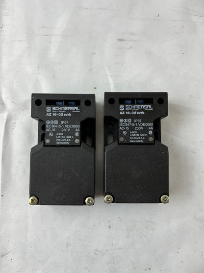 Schmersal AZ16-02ZVRK Safety Interlock Switch 230V AC‑15 4A IP67 – Lot of 2 Used