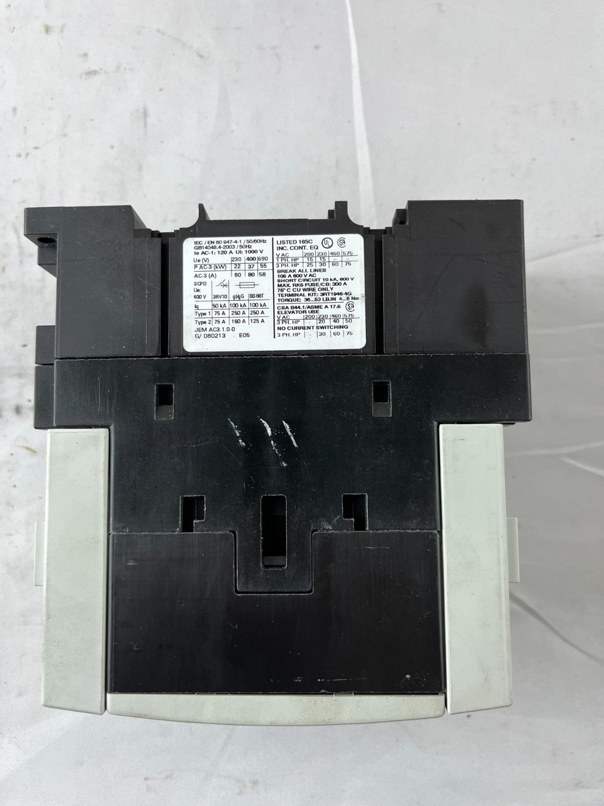 Siemens 3RT1045-1AP00 Sirius Power Contactor 3-Pole 80A AC-3 230V Coil Used