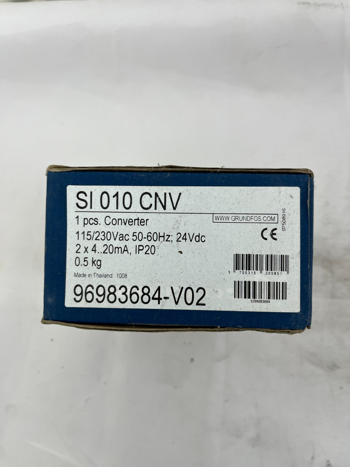Grundfos SI 010 CNV Converter 96983684-V02, 115/230VAC to 24VDC, 2x 4-20mA, New