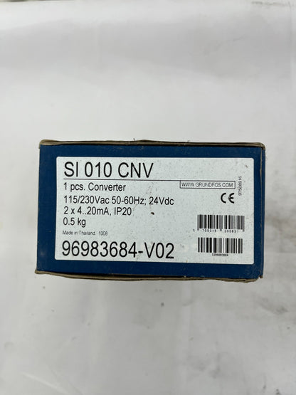 Grundfos SI 010 CNV Converter 96983684-V02, 115/230VAC to 24VDC, 2x 4-20mA, New
