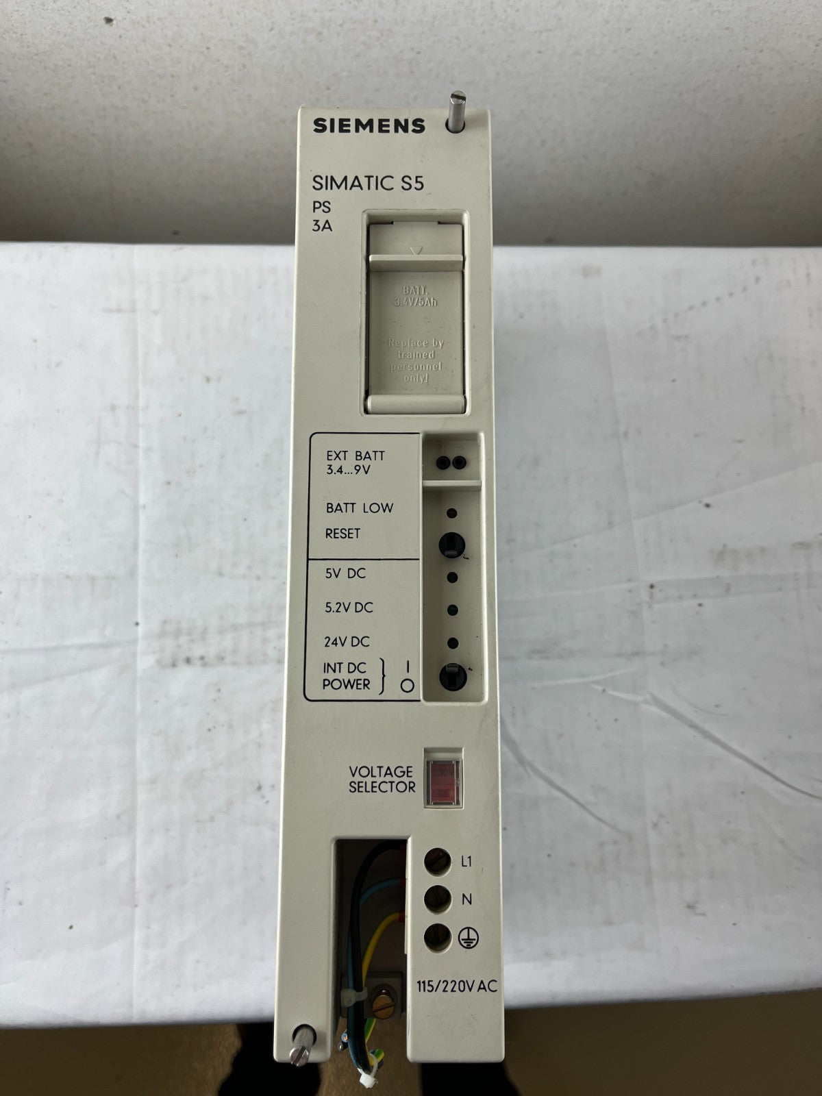 Siemens SIMATIC S5 PS 3A Power Supply 6ES5951-7LB14, 115/230V AC, 5 VDC 3A, Used