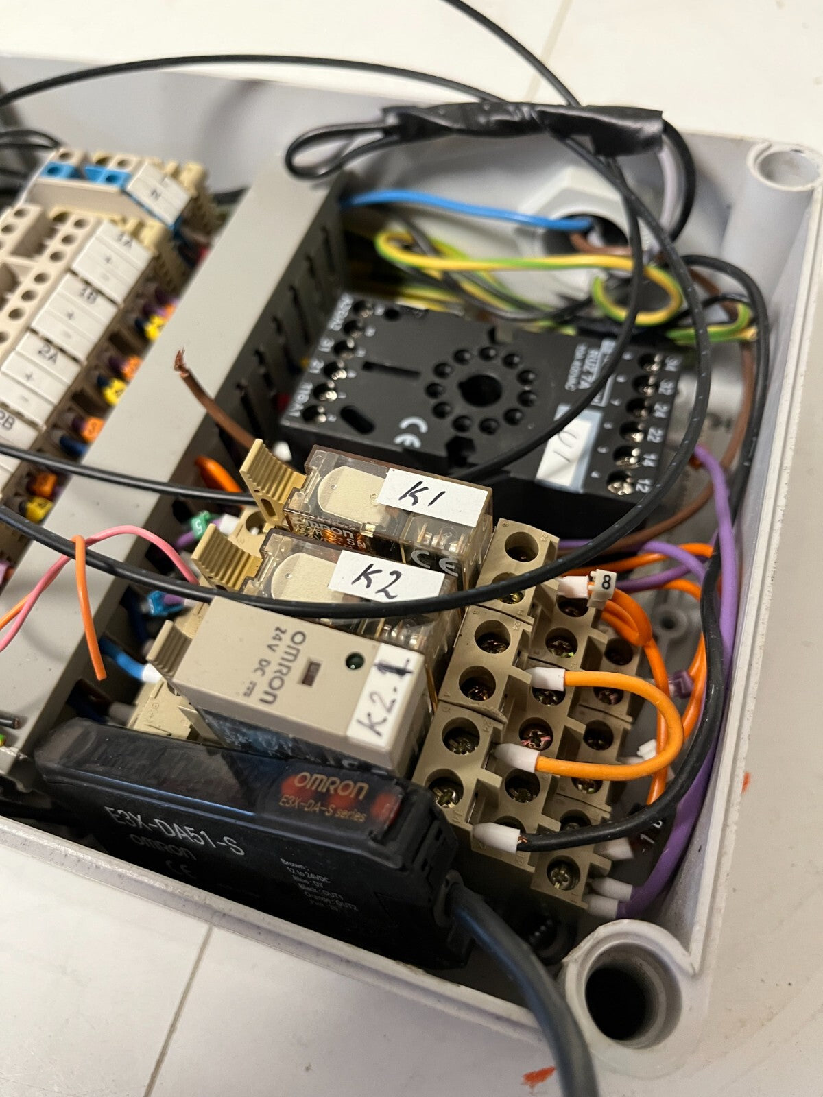Industrial Control Box with Omron & Telemecanique Components – Used, Working