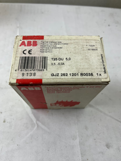 ABB T25 DU 5.0 Thermal Overload Relay 3.5–5.0A New in Box Spare Part