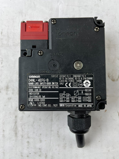 Omron D4NL-4EFG-B Guard Lock Safety Door Switch 24VDC 1300N IP67 Used Spare