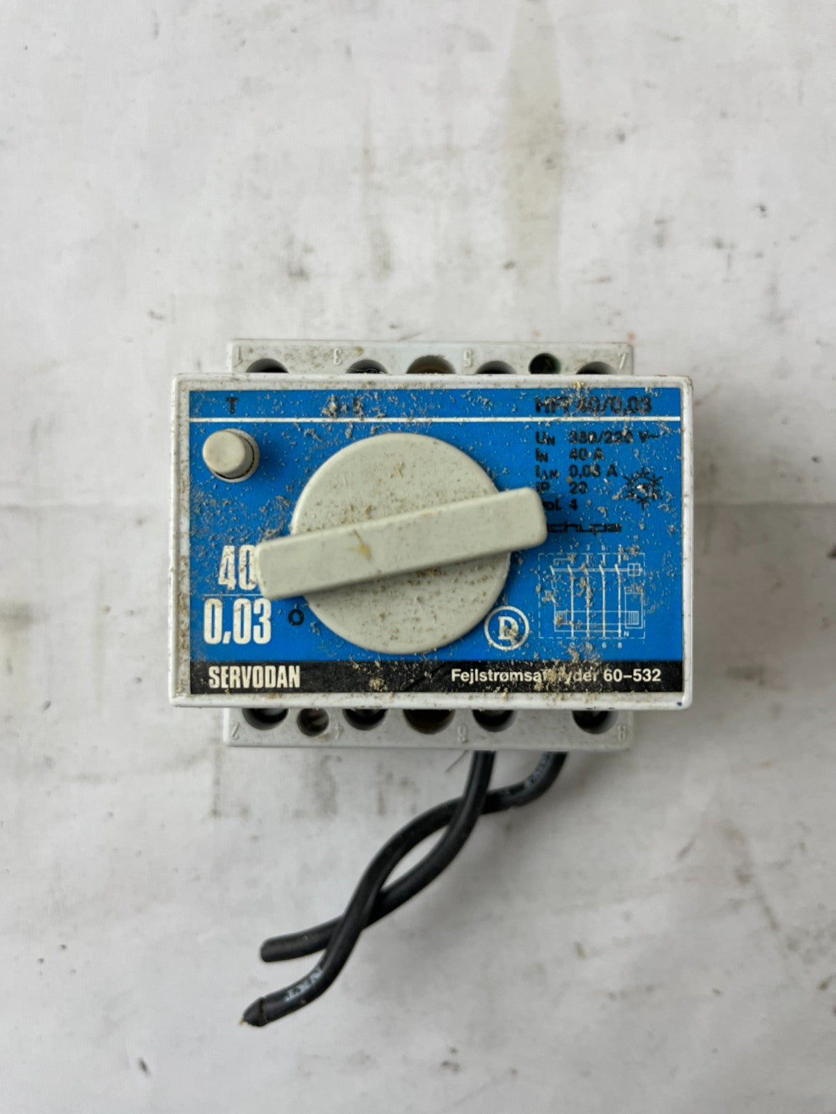 Servodan HPFI 40A 0.03A Residual Current Relay 4‑Pole Made in West Germany Used