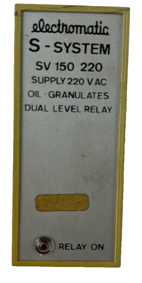 Electromatic SV150 220 Dual Level Relay 220VAC Oil Granulates Capacitive VR