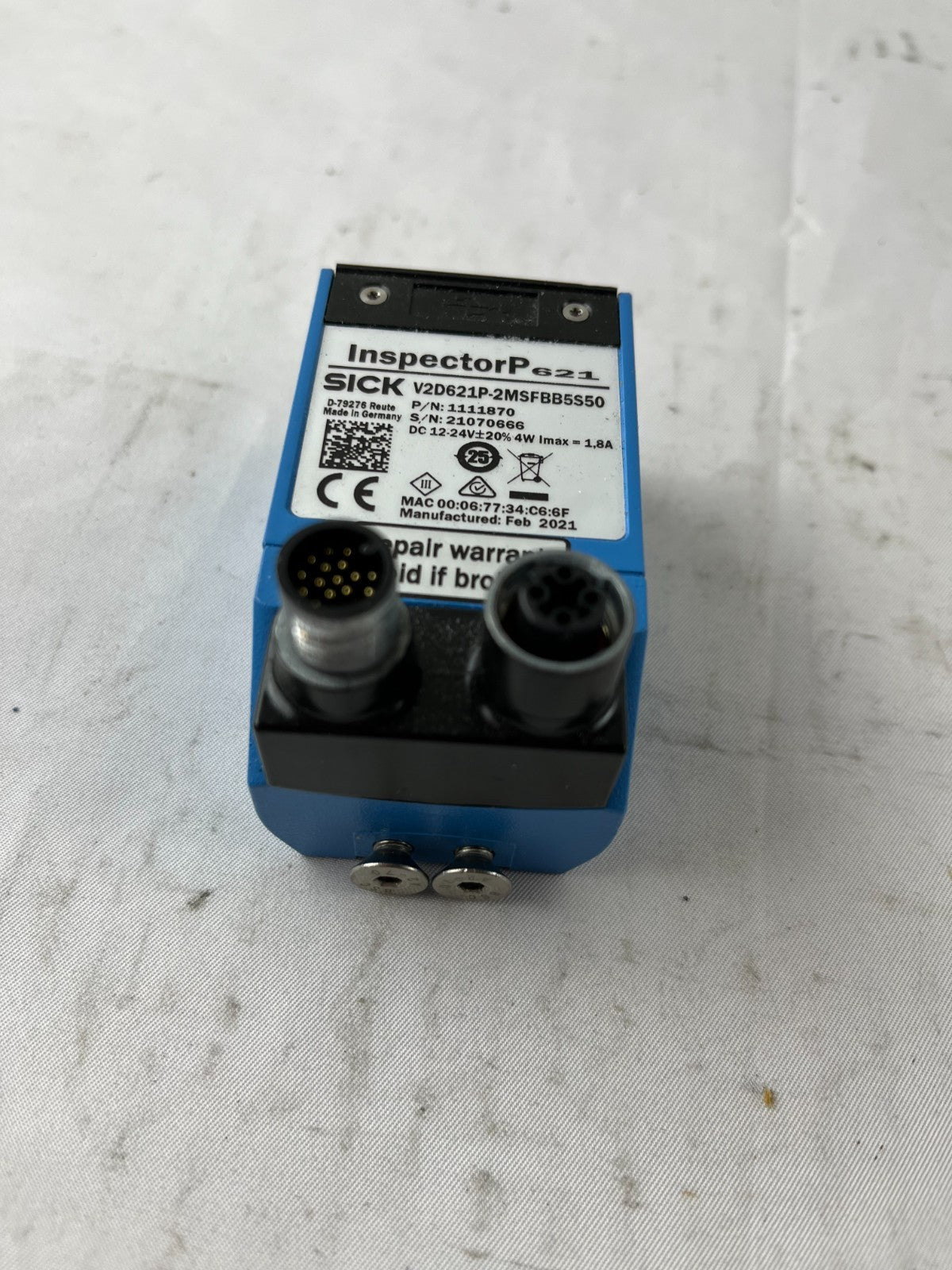 SICK InspectorP621 V2D621P-2MSFBB5S50 12-24VDC Vision Sensor Used Working