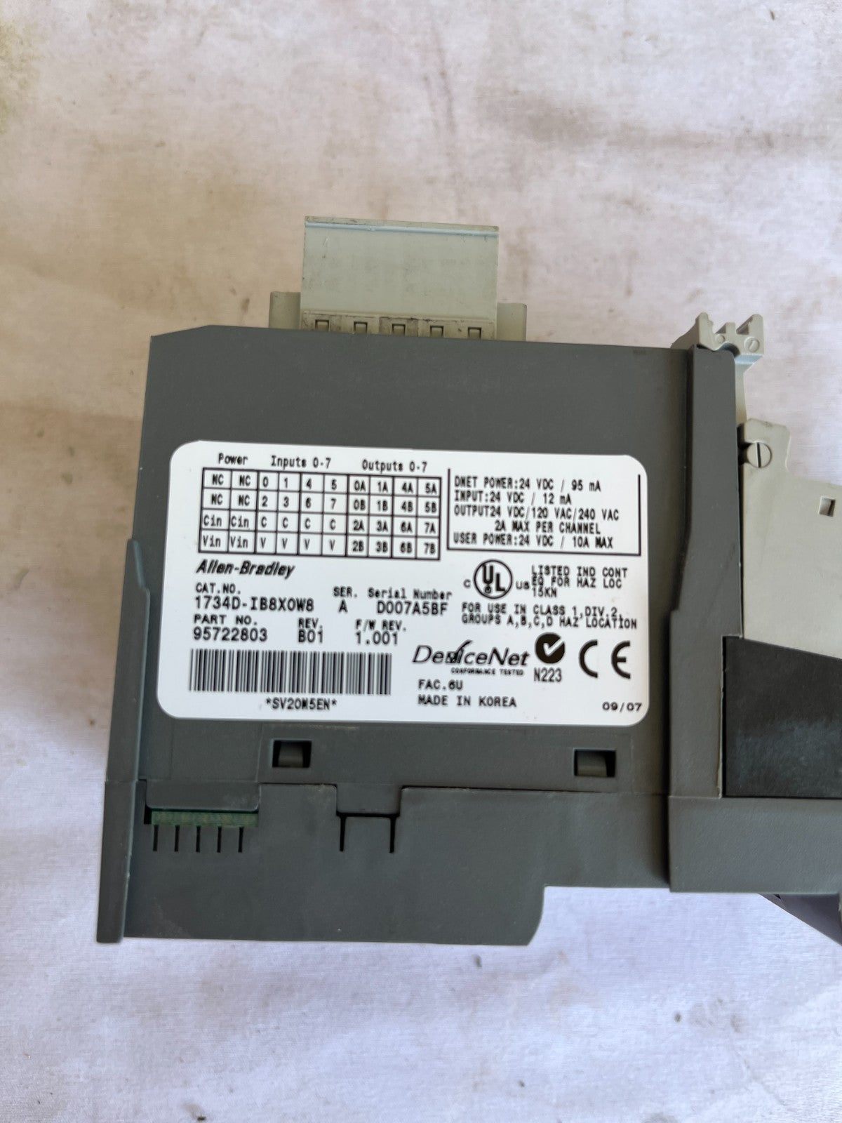 Allen-Bradley 1734D-IB8XOW8 Point I/O DeviceNet Module Used Tested Working Fine