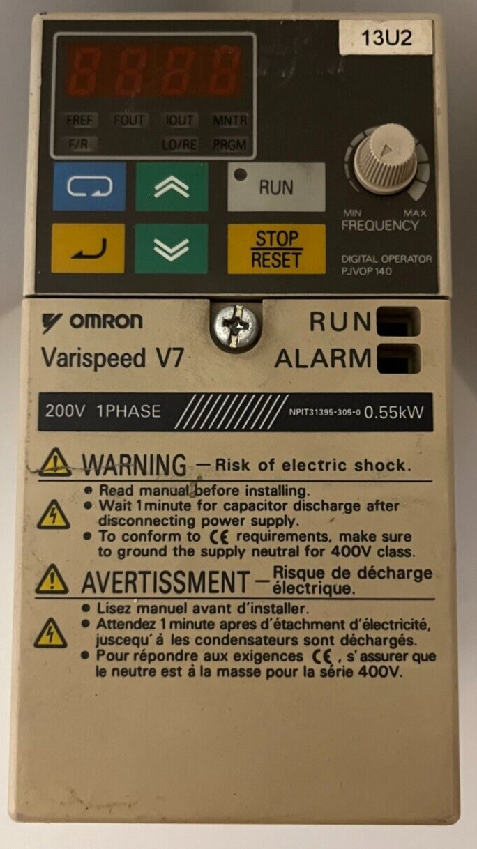 Omron Varispeed V7 3G3MV-AB004 Inverter 200V 1-Phase 0.55kW - Used, Tested