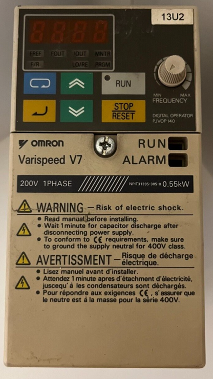 Omron Varispeed V7 3G3MV-AB004 Inverter 200V 1-Phase 0.55kW - Used, Tested