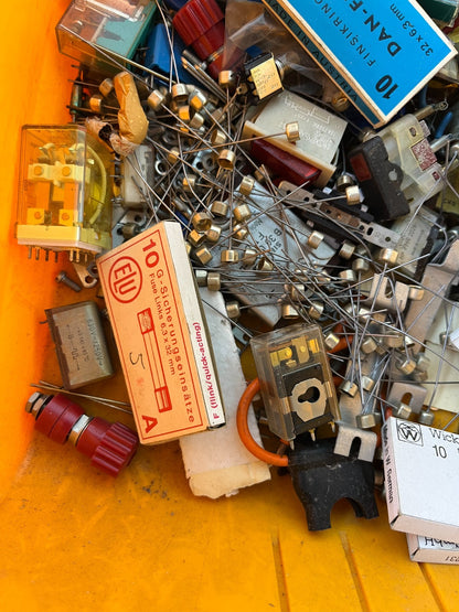 Vintage Electronics Grab Box – RC Snubber Units, Relays, Fuses, Mixed Components