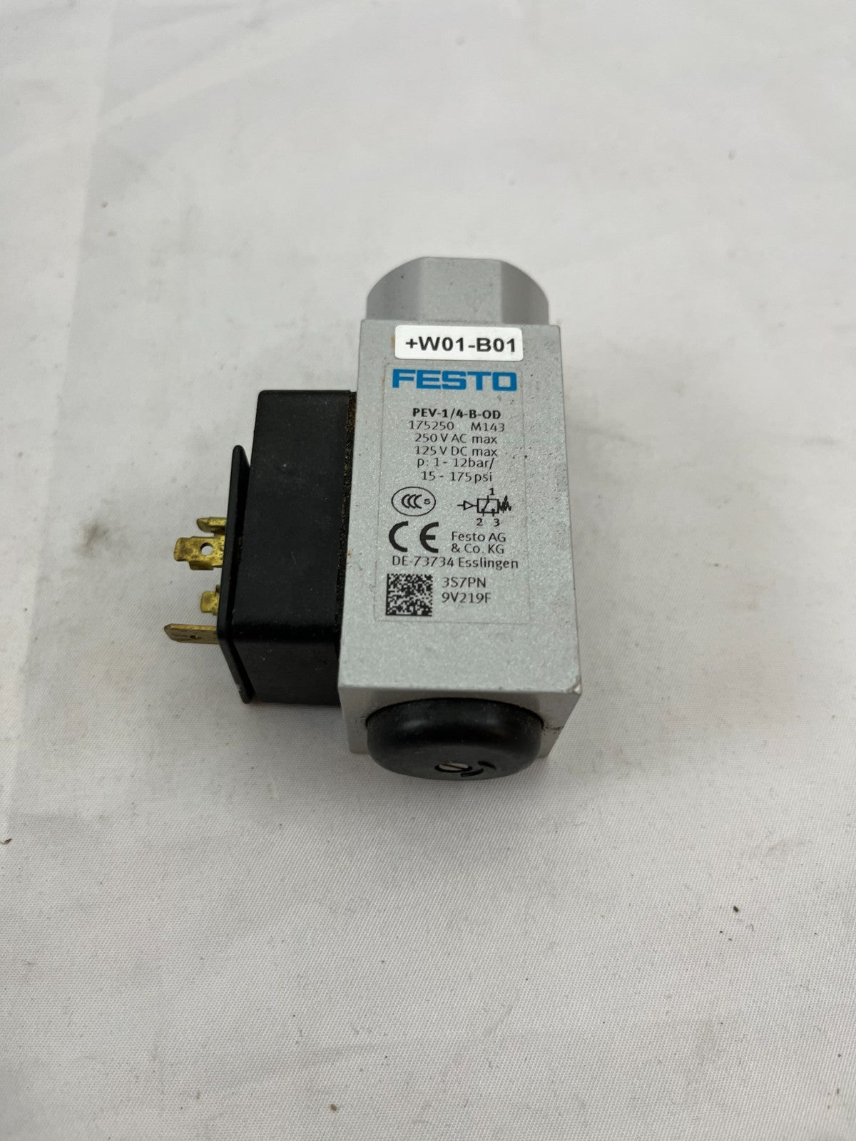 Festo PEV-1/4-B-OD Pressure Switch 175250 G1/4 1–12bar 250V AC 125V DC Pneumatic
